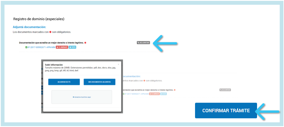 Confirmar trámite
