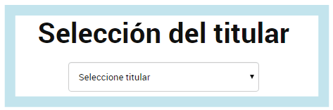 selección del titular